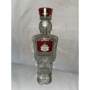 1997 Smirnoff Vodka Toy Soldier NutCracker Glass Bottle  Decanter 13" EMPTY prop